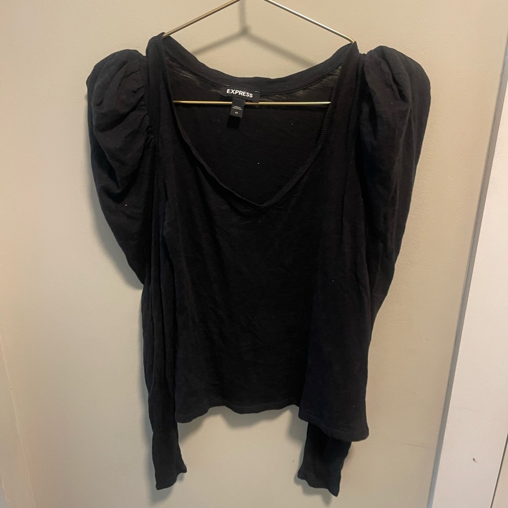 Express Black Puff Sleeve Blouse